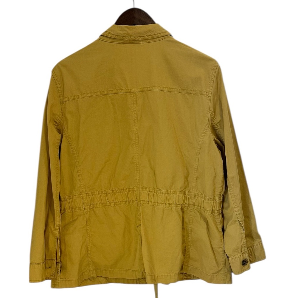 Talbots Utility Jacket Mustard Yellow Safari Military Lightweight Jacket Sz 12P - Picture 3 of 3